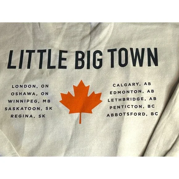 Little Big Town Canada Tour Cream Sweatshirt Medium - Picture 7 of 9
